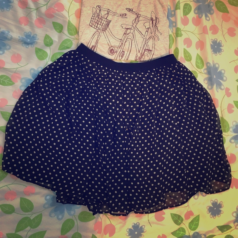Black polka dot skirt